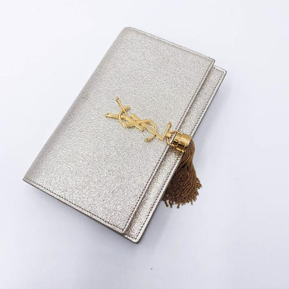 Saint Laurent Monogram Kate Pale Textured Grained Metallic Gold Leather Cross Body Bag - photo 7