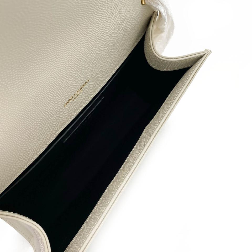 Saint Laurent Monogram Kate Small Crema Soft Monogram Chain Ghw White Leather Cross Body Bag - image 11