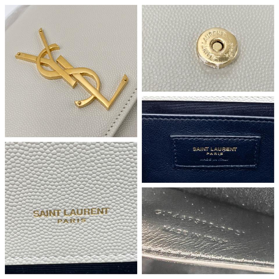 Saint Laurent Monogram Kate Small Crema Soft Monogram Chain Ghw White Leather Cross Body Bag - image 12