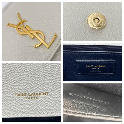 Saint Laurent Monogram Kate Small Crema Soft Monogram Chain Ghw White Leather Cross Body Bag - image 12