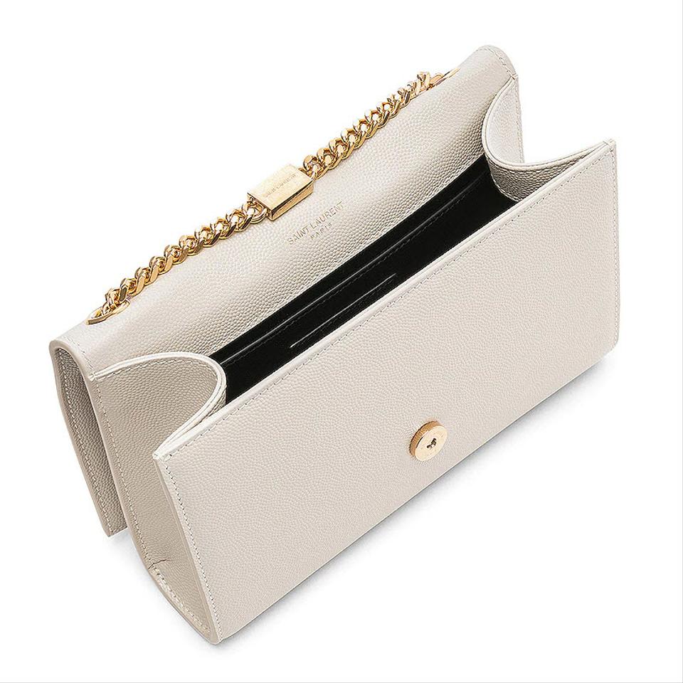 Saint Laurent Monogram Kate Small Crema Soft Monogram Chain Ghw White Leather Cross Body Bag - image 3