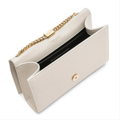 Saint Laurent Monogram Kate Small Crema Soft Monogram Chain Ghw White Leather Cross Body Bag - image 3