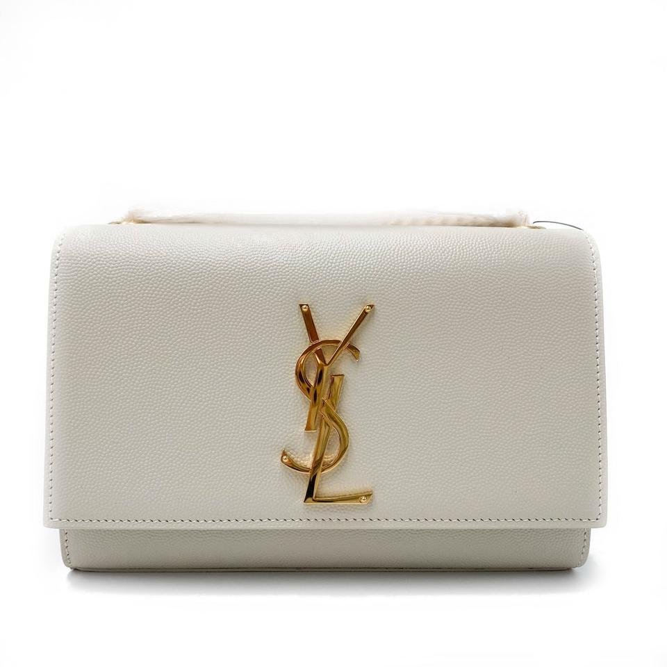 Saint Laurent Monogram Kate Small Crema Soft Monogram Chain Ghw White Leather Cross Body Bag - image 5