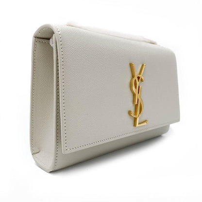 Saint Laurent Monogram Kate Small Crema Soft Monogram Chain Ghw White Leather Cross Body Bag - image 6