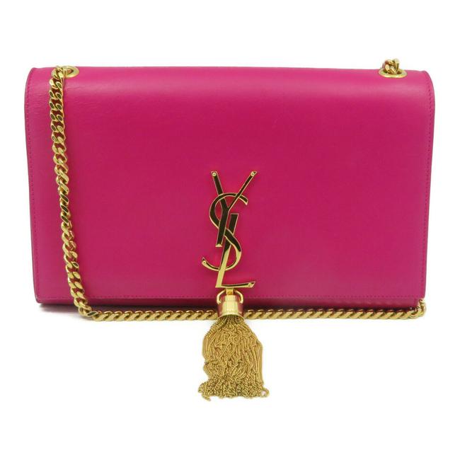 Saint Laurent Monogram Kate Smooth Medium Classic Tassel Fuchsia Pink Calfskin Leather Shoulder Bag - image 1