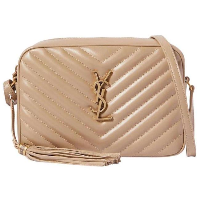 Saint Laurent Monogram Lou Camera Calfskin Matelasse Beige Leather Cross Body Bag - image 1