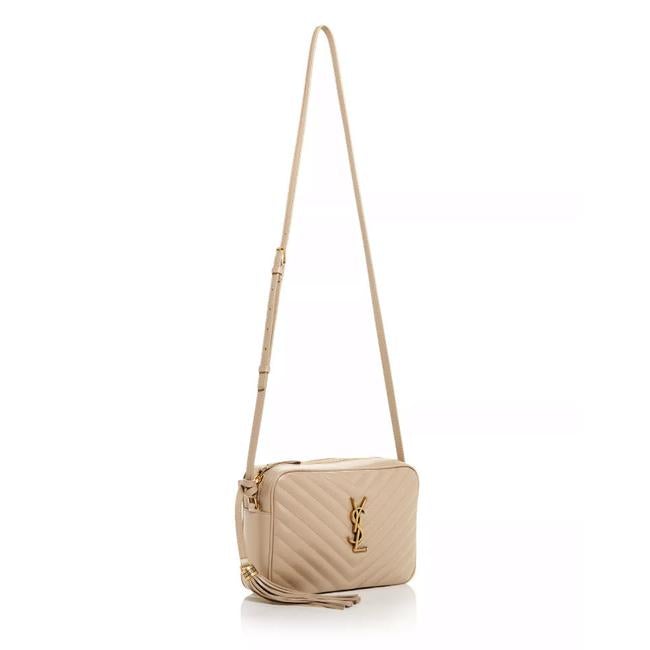 Saint Laurent Monogram Lou Camera Calfskin Matelasse Beige Leather Cross Body Bag - image 2