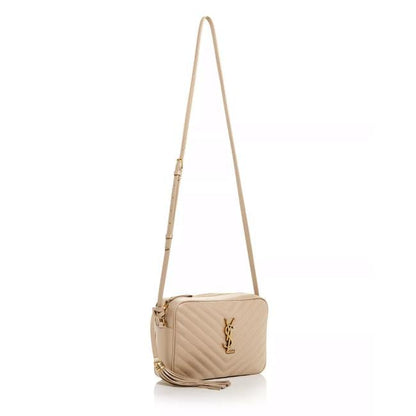 Saint Laurent Monogram Lou Camera Calfskin Matelasse Beige Leather Cross Body Bag - image 2