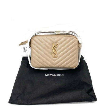 Saint Laurent Monogram Lou Camera Calfskin Matelasse Beige Leather Cross Body Bag - image 4
