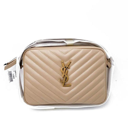 Saint Laurent Monogram Lou Camera Calfskin Matelasse Beige Leather Cross Body Bag - image 5