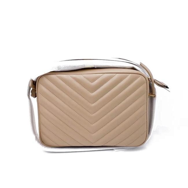 Saint Laurent Monogram Lou Camera Calfskin Matelasse Beige Leather Cross Body Bag - image 6