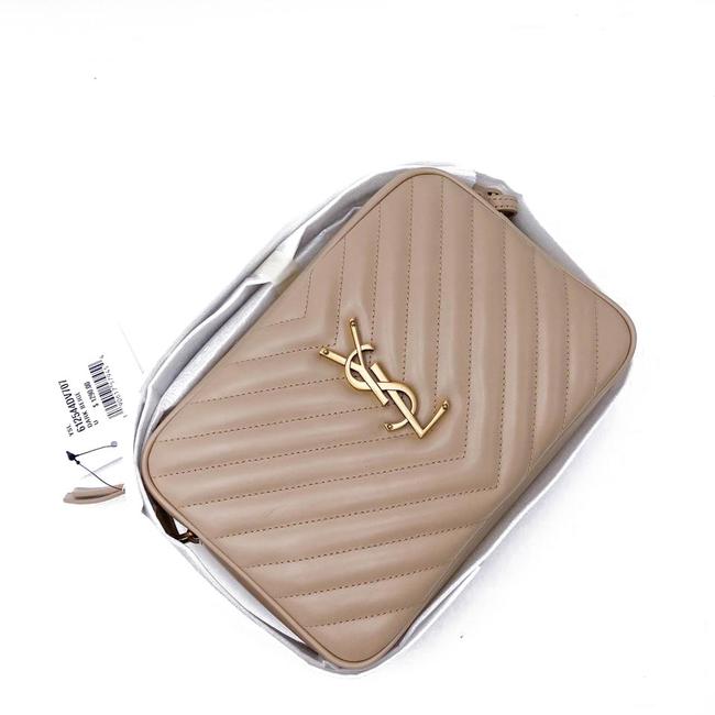 Saint Laurent Monogram Lou Camera Calfskin Matelasse Beige Leather Cross Body Bag - image 7