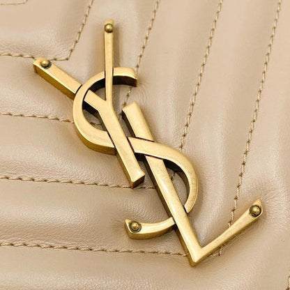 Saint Laurent Monogram Lou Camera Calfskin Matelasse Beige Leather Cross Body Bag - image 8
