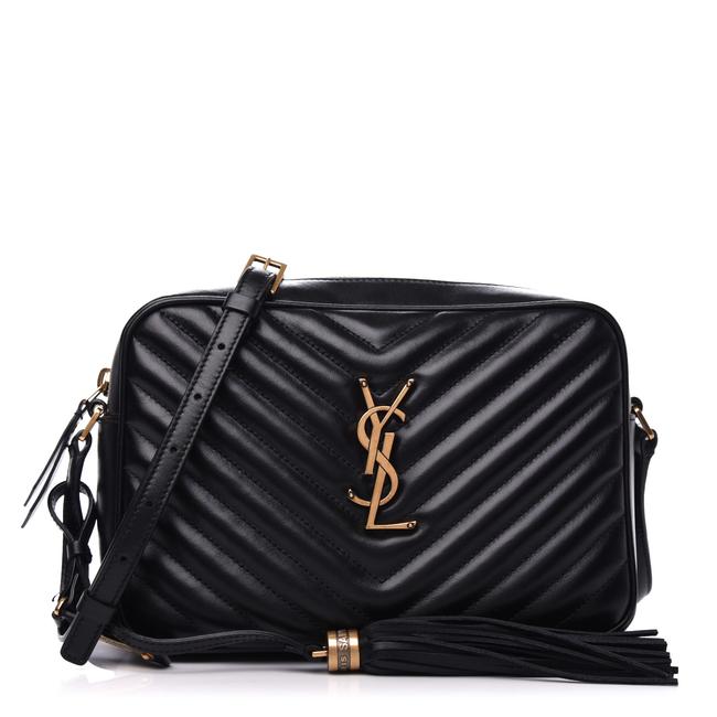 Saint Laurent Monogram Lou Camera Calfskin Matelasse Black Leather Cross Body Bag - photo 1