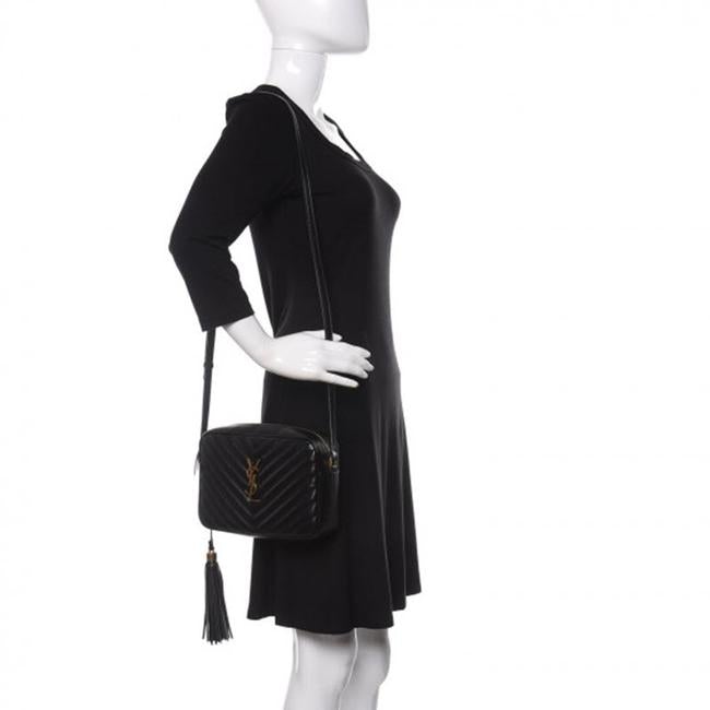 Saint Laurent Monogram Lou Camera Calfskin Matelasse Black Leather Cross Body Bag - photo 2