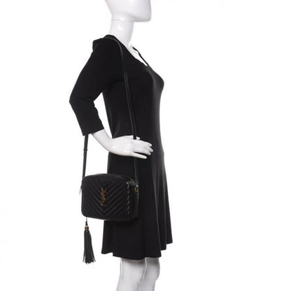 Saint Laurent Monogram Lou Camera Calfskin Matelasse Black Leather Cross Body Bag - photo 2