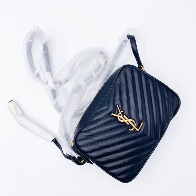 Saint Laurent Monogram Lou Camera Calfskin Matelasse Black Leather Cross Body Bag - photo 7