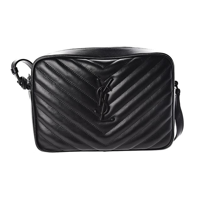 Saint Laurent Monogram Lou Camera Calfskin Matelasse Black Leather Shoulder Bag - image 1