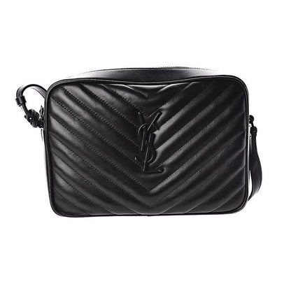 Saint Laurent Monogram Lou Camera Calfskin Matelasse Black Leather Shoulder Bag - image 1