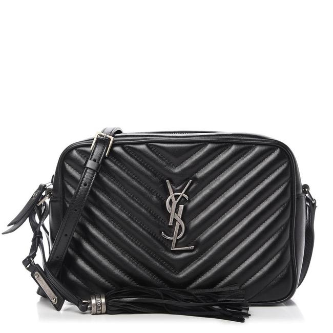 Saint Laurent Monogram Lou Camera Calfskin Matelasse Black Leather Shoulder Bag - image 1