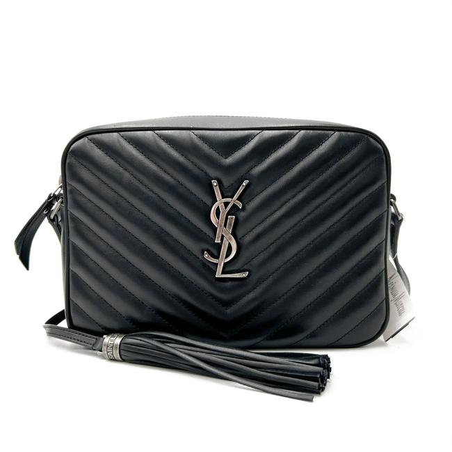Saint Laurent Monogram Lou Camera Calfskin Matelasse Black Leather Shoulder Bag - image 1