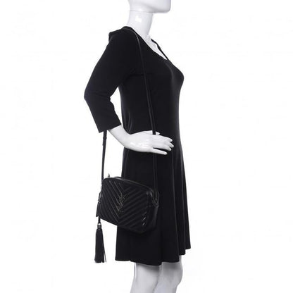 Saint Laurent Monogram Lou Camera Calfskin Matelasse Black Leather Shoulder Bag - image 2
