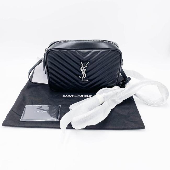 Saint Laurent Monogram Lou Camera Calfskin Matelasse Black Leather Shoulder Bag - image 3