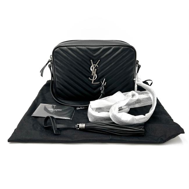 Saint Laurent Monogram Lou Camera Calfskin Matelasse Black Leather Shoulder Bag - image 4