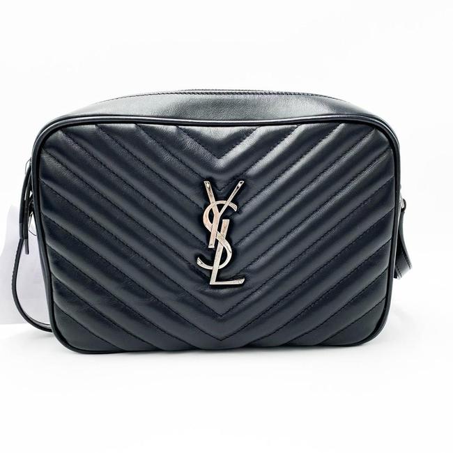 Saint Laurent Monogram Lou Camera Calfskin Matelasse Black Leather Shoulder Bag - image 4