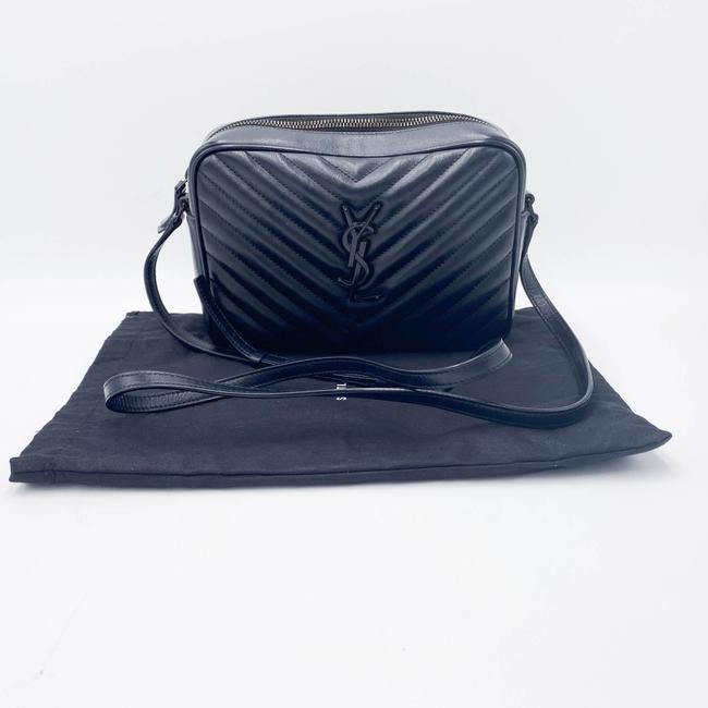 Saint Laurent Monogram Lou Camera Calfskin Matelasse Black Leather Shoulder Bag - image 4