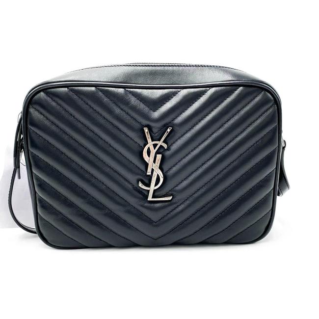 Saint Laurent Monogram Lou Camera Calfskin Matelasse Black Leather Shoulder Bag - image 4