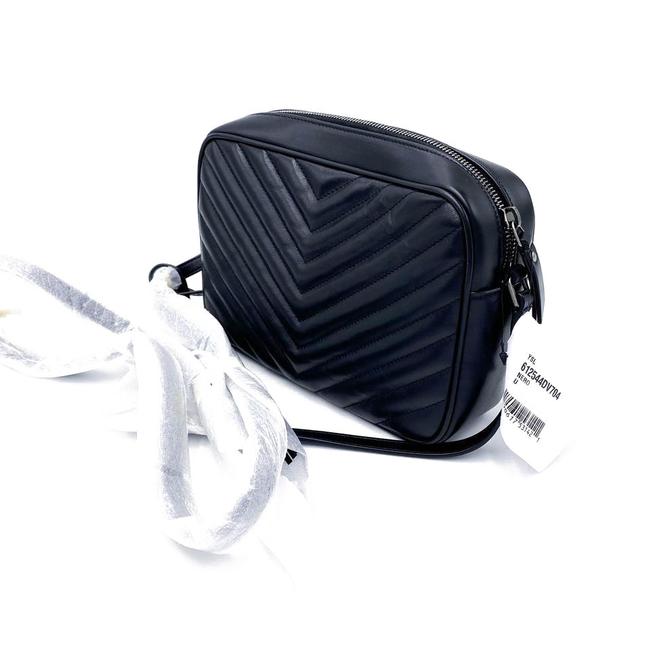 Saint Laurent Monogram Lou Camera Calfskin Matelasse Black Leather Shoulder Bag - image 5