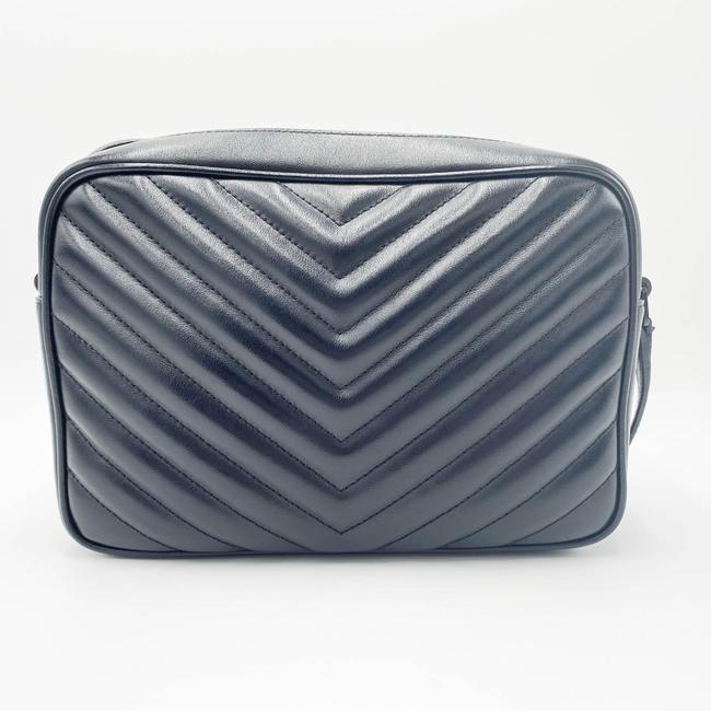 Saint Laurent Monogram Lou Camera Calfskin Matelasse Black Leather Shoulder Bag - image 5