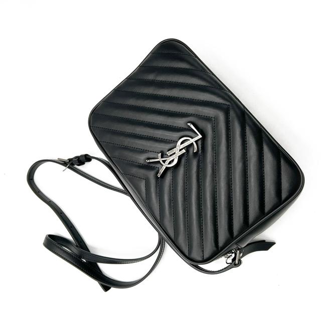Saint Laurent Monogram Lou Camera Calfskin Matelasse Black Leather Shoulder Bag - image 7