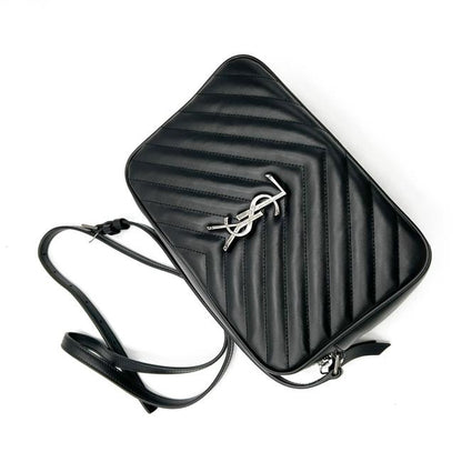 Saint Laurent Monogram Lou Camera Calfskin Matelasse Black Leather Shoulder Bag - image 7