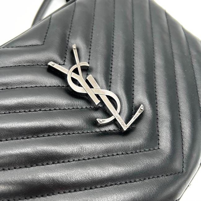 Saint Laurent Monogram Lou Camera Calfskin Matelasse Black Leather Shoulder Bag - image 8
