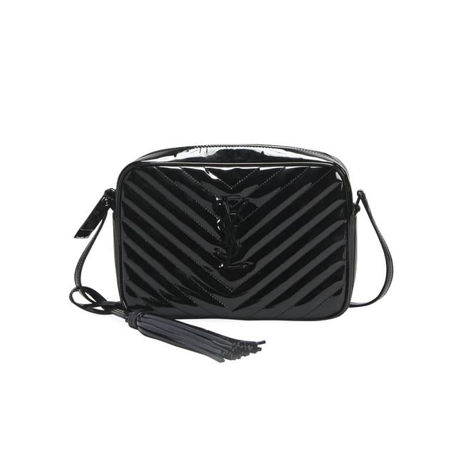 Saint Laurent Monogram Lou Camera Calfskin Matelasse Black Patent Leather Cross Body Bag - photo 1