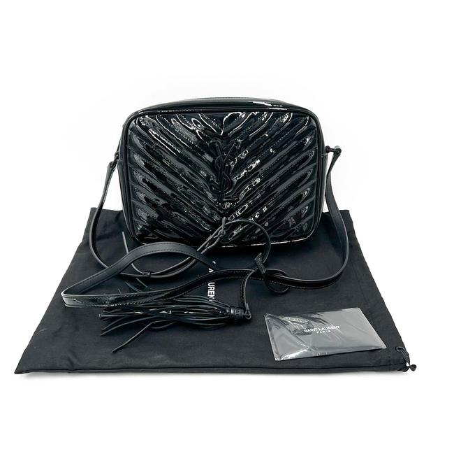 Saint Laurent Monogram Lou Camera Calfskin Matelasse Black Patent Leather Cross Body Bag - photo 3