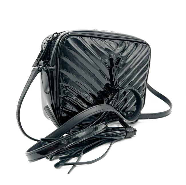 Saint Laurent Monogram Lou Camera Calfskin Matelasse Black Patent Leather Cross Body Bag - photo 5