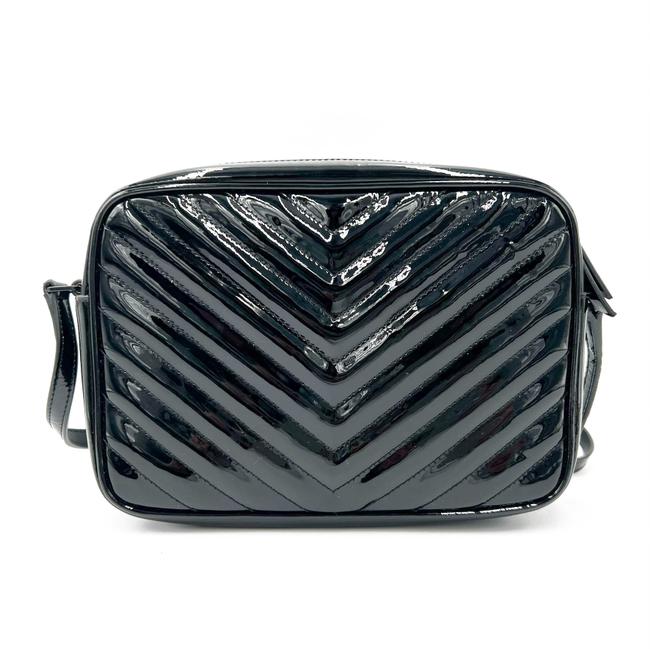 Saint Laurent Monogram Lou Camera Calfskin Matelasse Black Patent Leather Cross Body Bag - photo 6