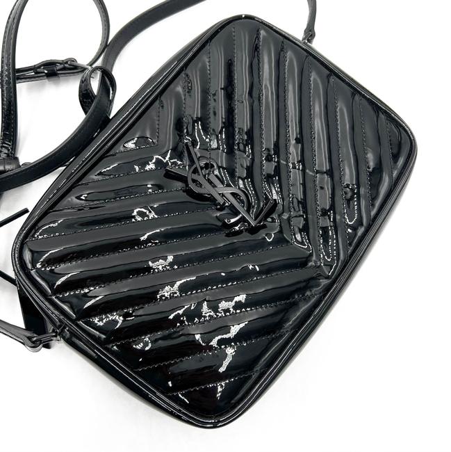 Saint Laurent Monogram Lou Camera Calfskin Matelasse Black Patent Leather Cross Body Bag - photo 8