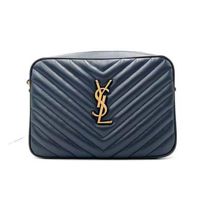 Saint Laurent Monogram Lou Camera Calfskin Matelasse Blue Leather Shoulder Bag - photo 2