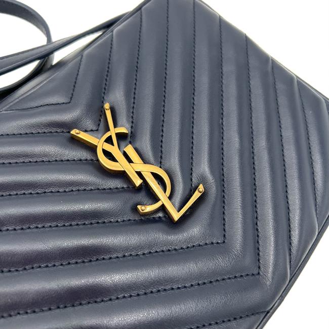 Saint Laurent Monogram Lou Camera Calfskin Matelasse Blue Leather Shoulder Bag - photo 8