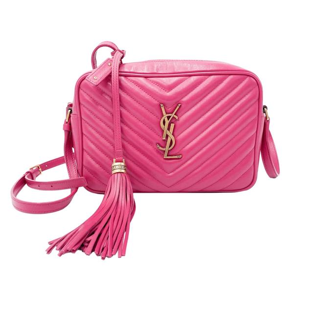 Saint Laurent Monogram Lou Camera Calfskin Matelasse Bright Pink Leather Shoulder Bag - photo 1