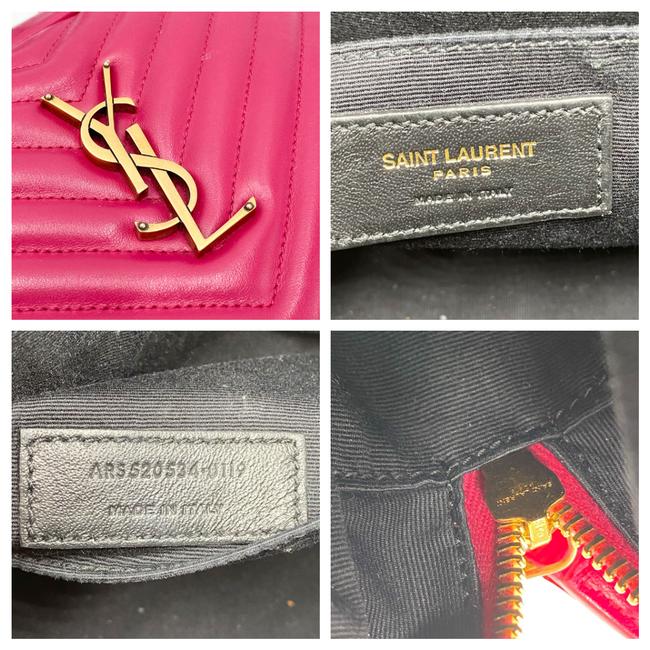 Saint Laurent Monogram Lou Camera Calfskin Matelasse Bright Pink Leather Shoulder Bag - photo 12
