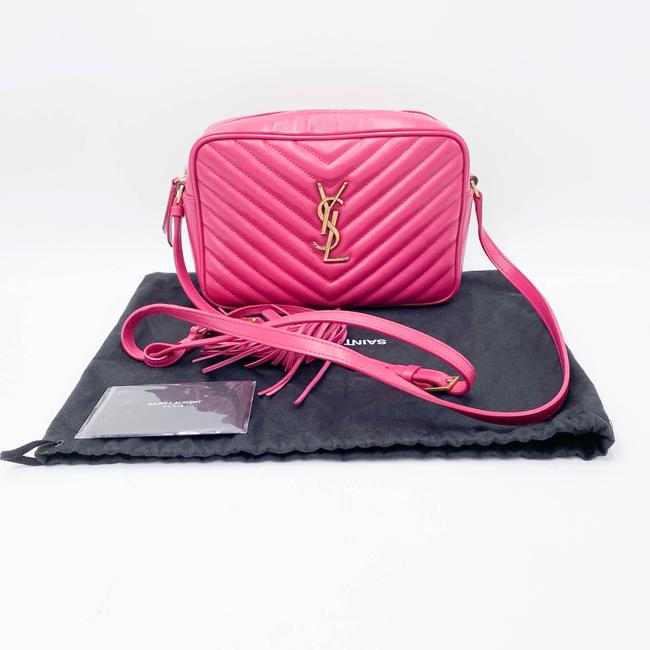 Saint Laurent Monogram Lou Camera Calfskin Matelasse Bright Pink Leather Shoulder Bag - photo 3