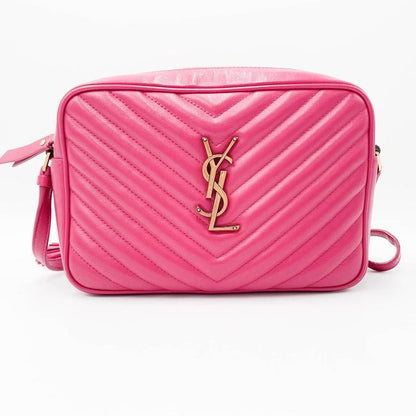Saint Laurent Monogram Lou Camera Calfskin Matelasse Bright Pink Leather Shoulder Bag - photo 4