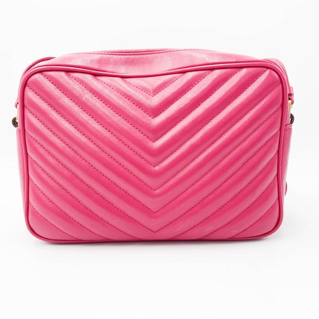 Saint Laurent Monogram Lou Camera Calfskin Matelasse Bright Pink Leather Shoulder Bag - photo 5