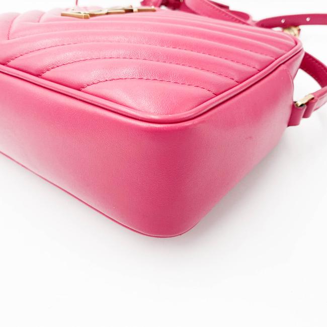 Saint Laurent Monogram Lou Camera Calfskin Matelasse Bright Pink Leather Shoulder Bag - photo 7