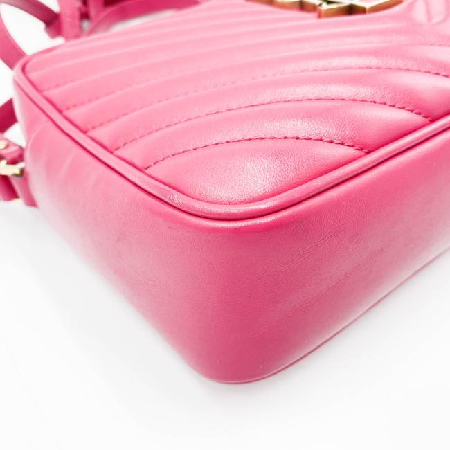 Saint Laurent Monogram Lou Camera Calfskin Matelasse Bright Pink Leather Shoulder Bag - photo 8